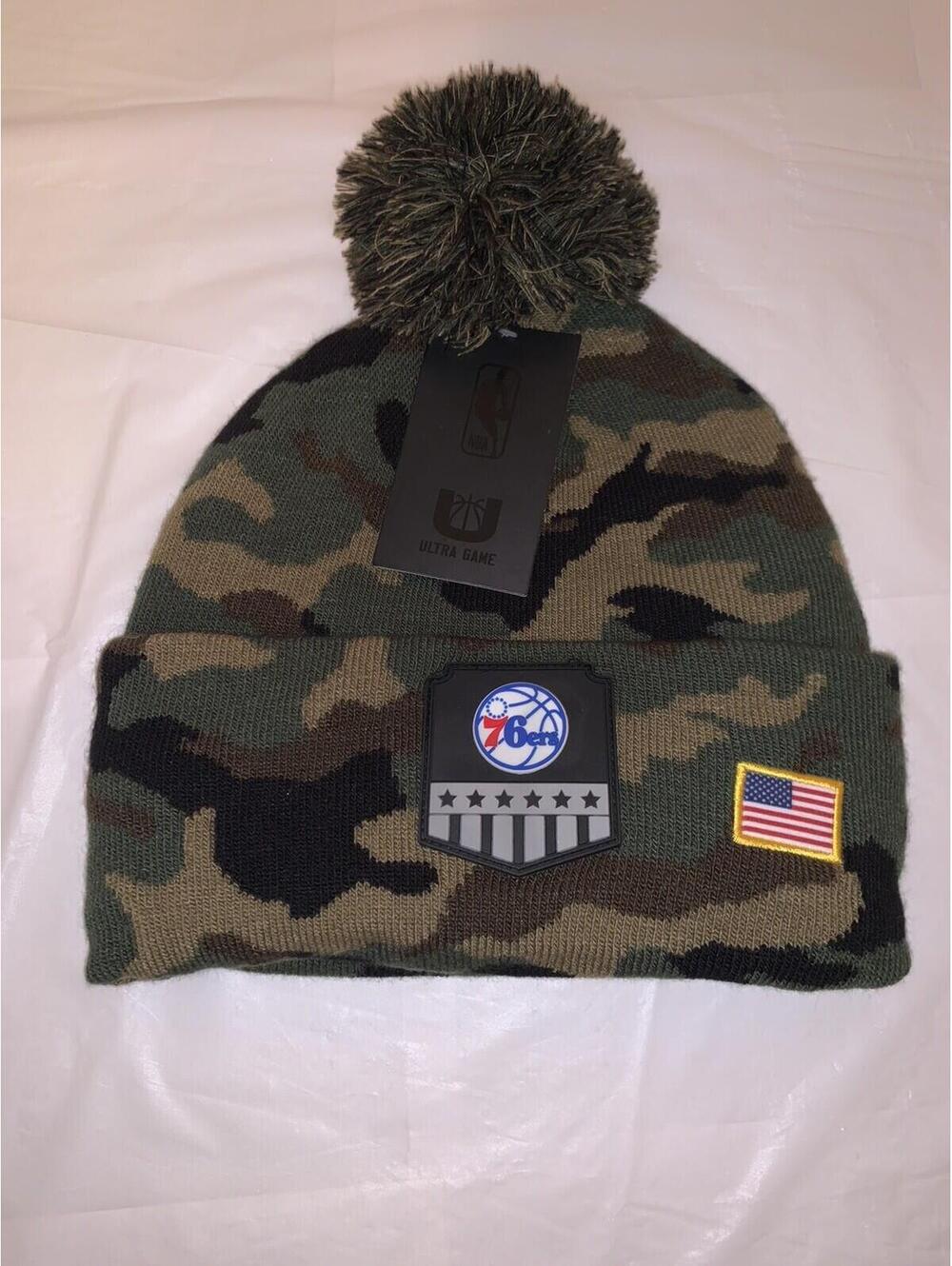 Philadelphia 76ers NBA Ultra Game Camo Salute to Service Beanie Hat